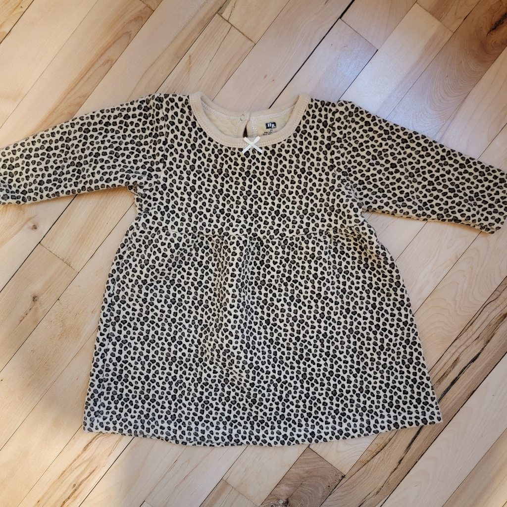 Hudson Baby Leopard Print Long Sleeve Toddler Dress 2t 100% Cotton